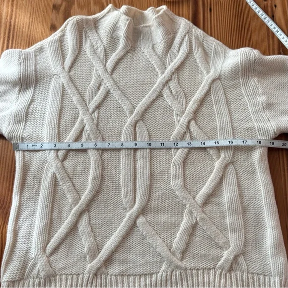 Everlane Wool Cream Cable Knit Mock Neck Sweater - Picture 9 of 10